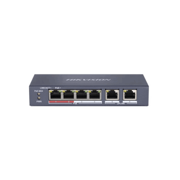 Dual Uplink, 4 Port Fast Ethernet Unmanaged POE Switch