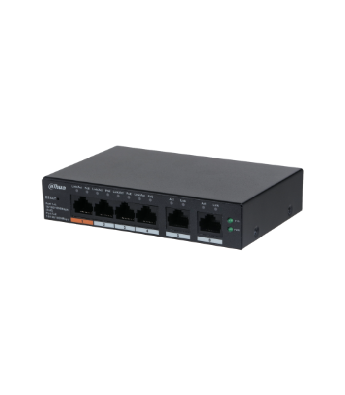 6-Port Cloud Managed Desktop Gigabit Switch with 4-Port PoE