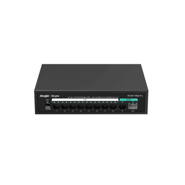 10-port 10/100/1000 Mbps unmanaged PoE switch