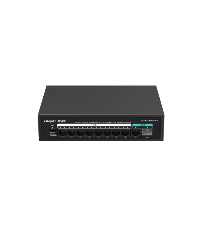 10-port 10/100/1000 Mbps unmanaged PoE switch