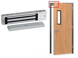 Surface mounted EM lock for wooden door with ZL bracket for secure office entry .